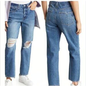 Good American Good Vintage Distressed Indigo Jeans